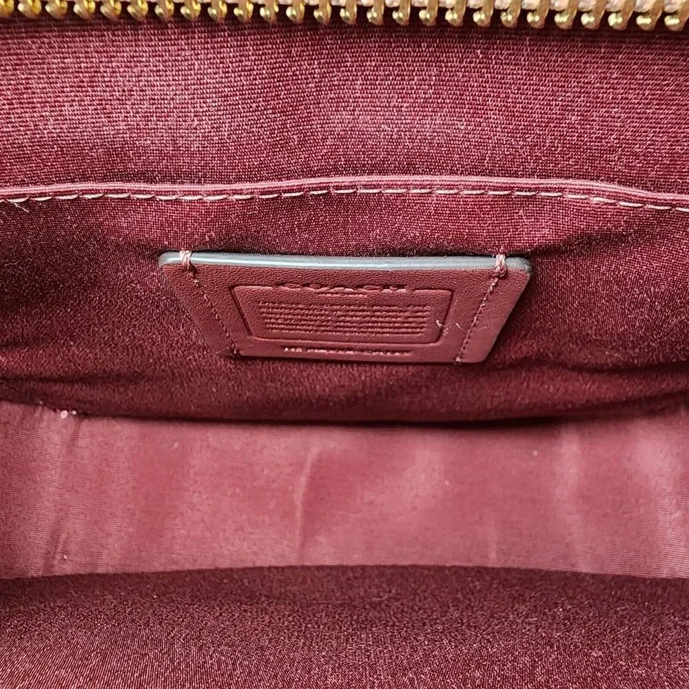 NWT COACH CA195 Dempsey File Bag In Signature Jacquard Stripe Patch Sadd…